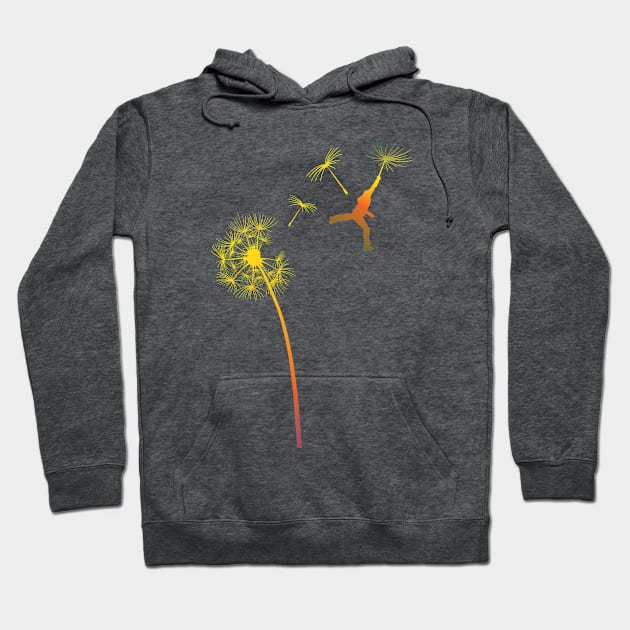 rainbow flying leap graphic illustration Hoodie by SFDesignstudio